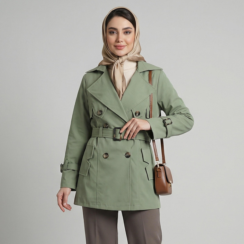 محصول نمونه تستی بارانی زنانه السانا مدل تیتار کد 2341